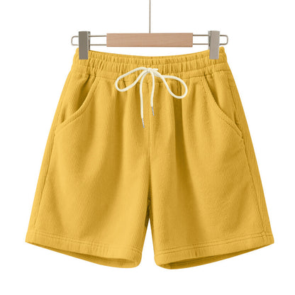 Corduroy Elastic Lace Men's Plus Size Beach Casual Shorts