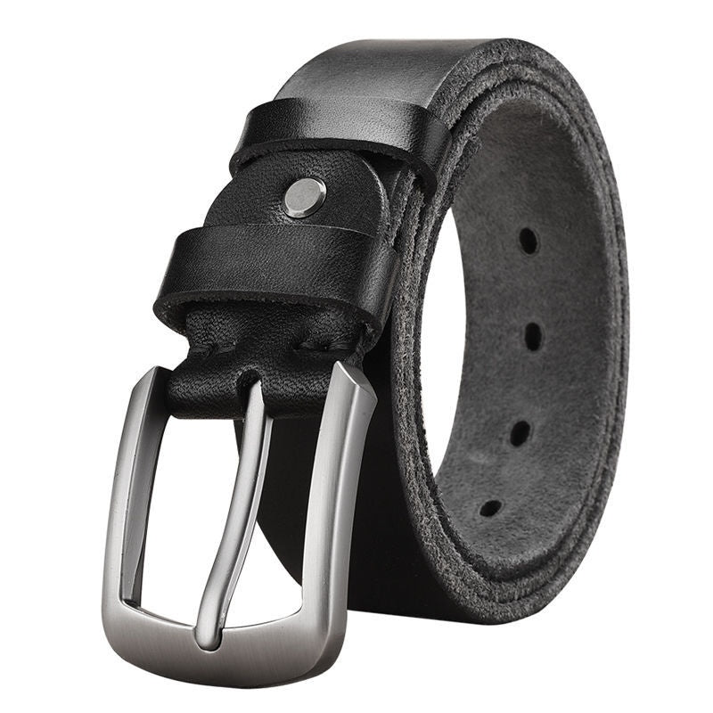 Men's Leather Belt Leather Pin Buckle