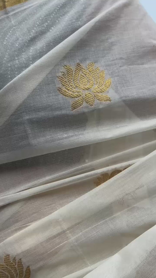 Handloom Replica cotton mango weave saree