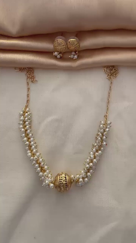 Anvika Necklace – Matte Gold Finish